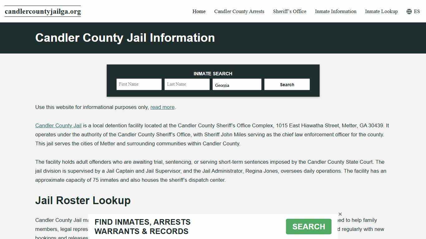 Candler County, GA Jail Roster, Inmate Info
